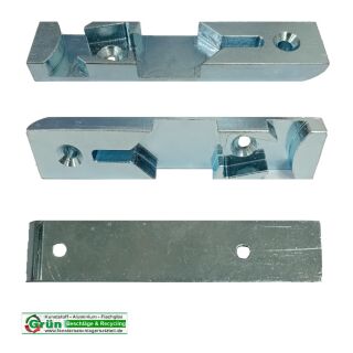 WW Weidtmann Schließblech Kippschließstück 026030 , 4 mm Falzluft Holz, 87 x 18mm Nachbau in hell verzinkt FachVR5/016