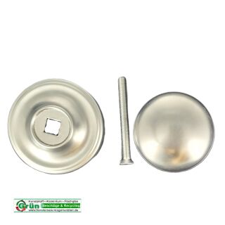 P. BISCHOPP Türknopf masssiv Messing, matt verchromt 70mm mitt Rosette