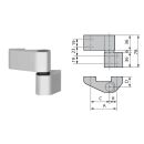 WSS 2D Aluminium-Türband, 2-teilig Drehpunkt 25 mm...