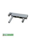 GU Eckband UF8 865, 85 x 11 mm, Falz 10 mm, 2 Haltezapfen unten 35mm, oben 22 x 7 mm  SchrankP128/1