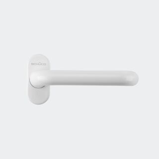 SCHÜCO Metalltürdrücker weiss 10 mm Vierkant mit Rückholfeder HB11/5