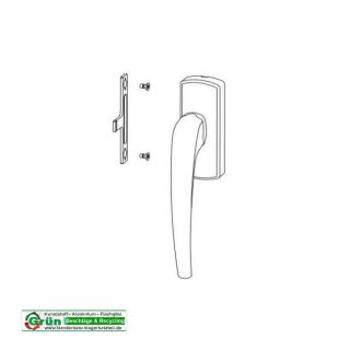 Winkhaus Handhebel / Drehgriff PSK EV1 Silber Links 4941025 GF. ASG. LS. EV1  FachP2609