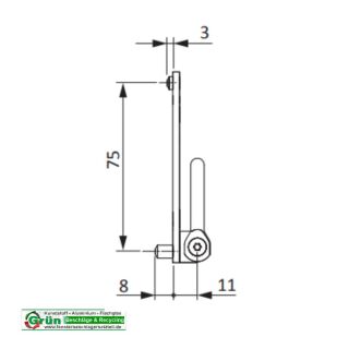 Siegenia Ecklager KF D6X3/8 TS K250  TBEL6140 - 100071  FachVR3/400