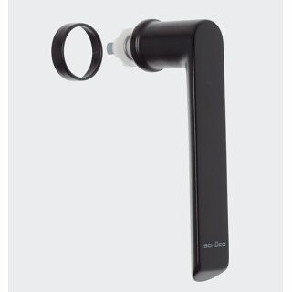 SCHÜCO Fenstergriff Standard f.23 mm Kammergetriebe Tiefschwarz Ral 9005 247002 FachVR4/456