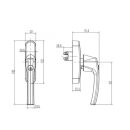 ROTO ALU Fenstergriff Getriebe Rotoline 26 abschl. Ral 9016 weiss 447154 378916 PODEST