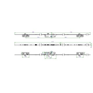 WICSTYLE Anti Panik Mehrfachverriegelung Fluchttürvers. 833 2-flg. Funktion E Dorn 35 mm  L+R / PZ