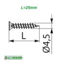 MACO Spanplattenschraube Pozidrive 4,5x25mm Rustico...