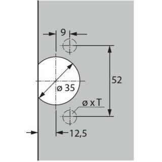 Hettich Selekta Topf Scharniertopf 77736 Hettich 52 mm Selekta Pro 2000, TX, zum Anschrauben, Zinkdruckguss