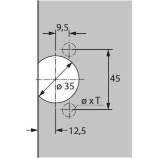 Hettich Selekta Topf Scharniertopf 10074  Hettich 45 mm Selekta Pro 2000, TX, zum Anschrauben, Zinkdruckguss