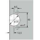 Hettich Selekta Topf Scharniertopf 10074  Hettich 45 mm...