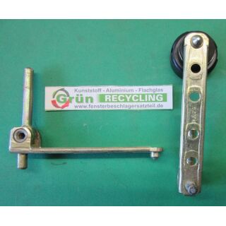 GU Ecklager 6.28742, 97x14mm, Zapfen 38x6mm, 2 Haltezapfen 10 & 5x6mm, gelb verzinkt, SchrankP290/8
