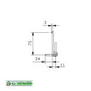 SIEGENIA Ecklager KF D6X3/24 TS K250 85x15mm, Zapfen 30x6mm, Haltezapfen 24x6mm FachP5069