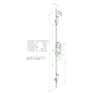 Schüring Türverschluß DV450P 40D  92 mm Entfernung  16Fl schwarz