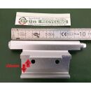 Eckband  für Aluminiumfenster mit 2 Anschraublöcher Lochabstand 30mm gesamte Länge mit Stift 104mm Rechts Silber HC6/18