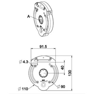 Schneckengetriebe   Winde, 7 `: 1 7mm Sechskant ohne  Endanschl. 8 mm Vierkant
