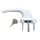 Fenstergriff weiss abs Stift 7 mm Länge 40 mm Schrauben M5 x 55 mm