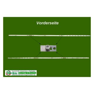 ROTO NT DK Getriebe mittig variabel | Dorn 15 mm | Gr 2180 | FFH 2001- 2400 mm | Griffhöhe 880-1090mm | 4 E-Zapfen KR01/16