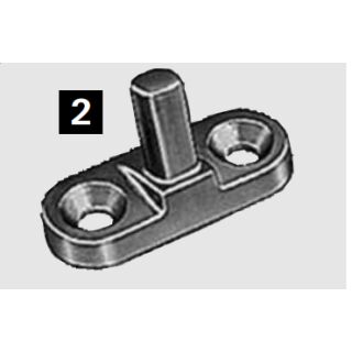 ROTO FENTRO Schliesszapfenplatte schräg schwarz, 40 x 16mm, Lochabstand 25mm FachX2499