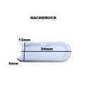 Abdeckkappe weiß Nachdruck 34x13x5mm