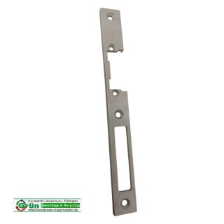 WSS Schlechtendahl Haustürschließblech 225 x 24mm U Stulp - DIN Links EV1 Silber HB12/240