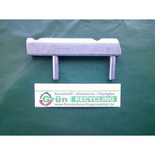 ROTO Eckband 855210002, 9037800, 003800, 85 x 10,5 mm, Falz 7,5 mm, 2 Haltezapfen 23 x 6 mm, silber, SchrankP284/7
