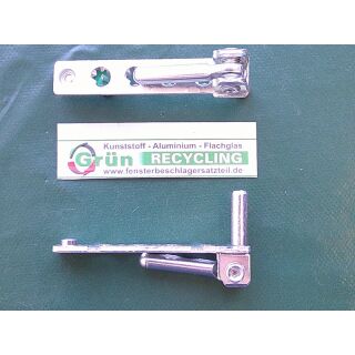 MACO Ecklager 80 x 17 mm. 2 Haltezapfen 7x22mm & 7x3mm, Zapfen 30x7 mm Silber NEUWARE SchrankP245/4