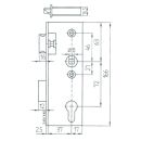 BEVER Einsteckschloss 440PB PZW 40/72/8 Flachstulp 34x166...