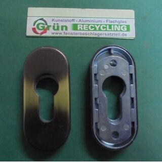 Schieberosette PZ oval Messing brüniert Patiniert 74 x 33mm Lochabstand 50mm Stärke 9mm Verkauf