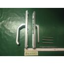 Balkon- Schmalrahmengarnitur PZ 92mm Alu F1 Silber Außen Drücker mit kurzem Hals FachX2938