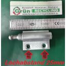 Eckband mit 2 Anschraublöcher BA 25mm Silber Links HC6/28