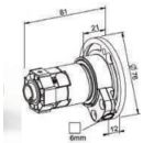 Mini- Kegelradgetriebe Kurbelgetriebe Rolladengetriebe 3:1 für SW 40, Antriebss. 6mm Rechts oder Links FachI18/2