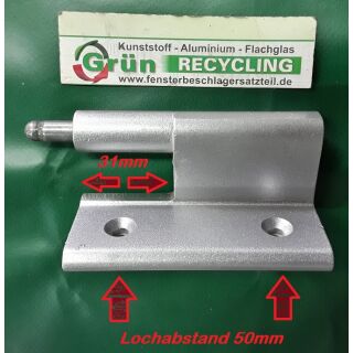 Eckband für Aluminiumfenster mit 2 Anschraublöcher Lochabstand 50mm gesamte Länge 95mm Fach06L5/29