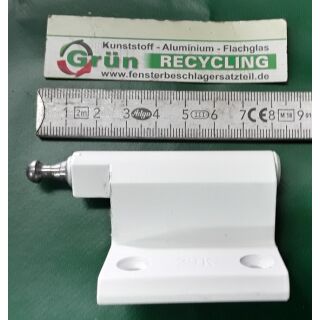 Eckband für Aluminiumfenster mit 2 Anschraublöcher Lochabstand 35mm gesamte Länge 80mm Fach06L6/6
