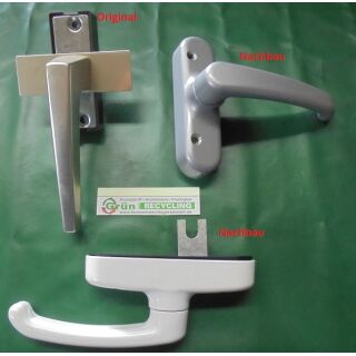 ROTO SIEGENIA Fenstergriff Nachbau Lochabstand 78mm gegenlaufend Silber oder Weiß Schieberlänge 27mm Schieberbreite 22mm