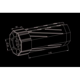 Kunststoff Kapsel SW 60 f. 28mm Kugellager, 145mm lang FachVR8/003