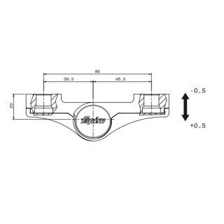 Haustürband 2 teilig 86 mm 39,5/46,5 mm  silber eloxiert