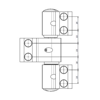 Haustürband 3 teilig 106 mm 46,5/59,5 mm  silber eloxiert