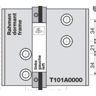 Dr. Hahn Haustürband Türband 4 AT, AS 58mm, 2 teilig, Bohrabstand 65 mm, 20,5/44,5 mm , Drehpunkt 20mm Fach4428