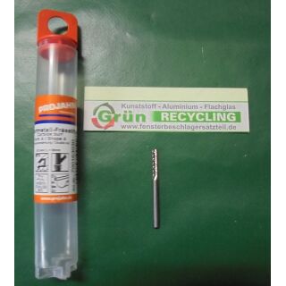 PROJAHN Hartmetallfräser, Form A Zylinder ohne Stirnverzahnung d1 3.0mm, Schaftdurchmesser 3.0mm Kreuzverzahnung FachC40/2