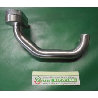Metalltürdrücker Drückerlochteil Ø 19mm Vierkant 8mm auf ovaler Rosette, festdrehbar mit Rückholfeder, gekröpft links/ rechts verwendbar Lochabstand 50mm, Edelstahl matt Fach4476