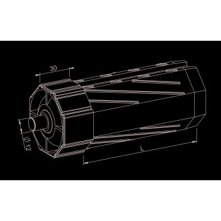 Kunststoff Kapsel Lang SW60 mit Zapfen Gesamtlänge 145mm L= 115mm f. SW 60 FachVR8/001