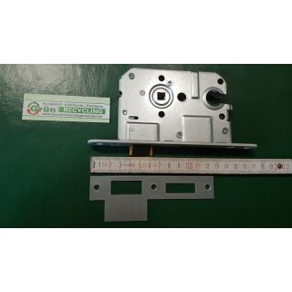 URFIC ASSA NEMEF Einsteckschloss Gartentürschloss PZW 50mm Dorn, Stulp grau lackiert 20mm mit Lappenschließblech FachX2544