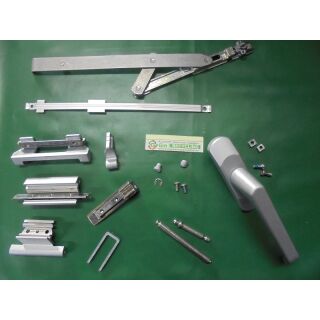 NOTTER Beschlagsetgarnitur AL 2000 für Flügelgröße 760 x 970mm Silber f. Profil Nr.7 FachP2394