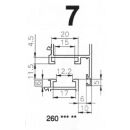 NOTTER Beschlagsetgarnitur AL 2000 für Flügelgröße 760 x 970mm Silber f. Profil Nr.7 FachP2394