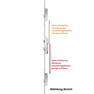 ROTO Mehrfachverriegelung Türverschluss  C500 65/92/10/20   Gesamtlänge 1900mm mit 2 Hakenriegel Zylinderbetätigt