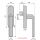 WSS Schlechtendahl Fenstergriff Drehgetriebe runde Form 24mm Gabelvorstand Silber FachP2548