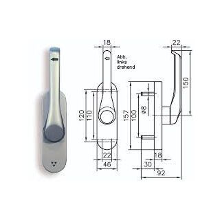 STRENGER Türtreibriegel 806 8 x 30mm EV1 Links oder Rechts FachP1302
