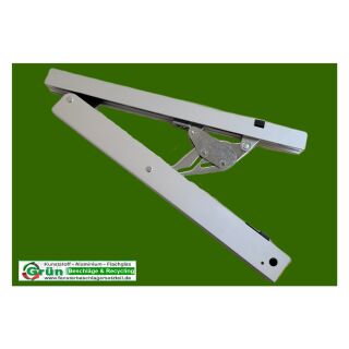 WSS Schlechtendahl Zusatzkarton Oberlichtöffner "Sonderausführung mit Trapetzflügelbock" ALU-KIPP Nr.11.101.00 Flügelbreite 1200-2400mm oder 2400-3600mm silber FachP4571