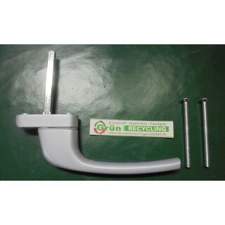Fenstergriff mit schmaler Rosette 16 mm Fensterolive Silber mit 2 Befestigungschrauben M5 x 70mm Vierkant 70mm vorstehend FachP2531