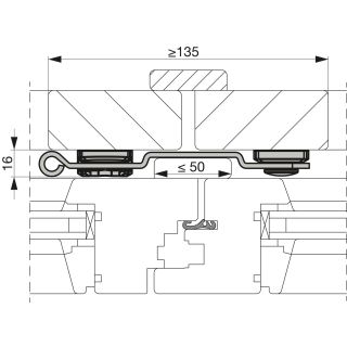 MACO RUSTICO Ladenmittelverschluss 2-flg. m. Hebel kurz L=125mm  